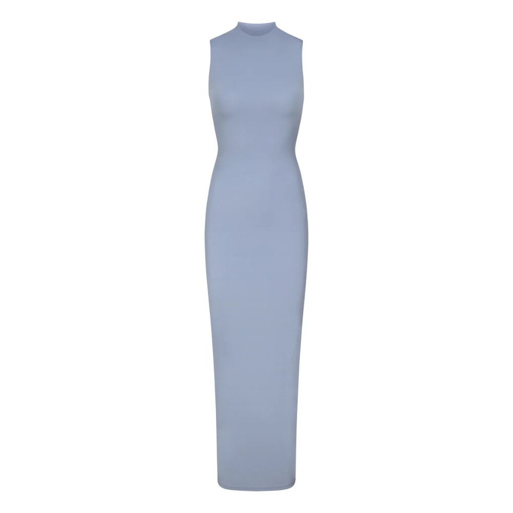 NWT SKIMS Fits Everybody - SLEEVELESS MOCK NECK DRESS, Slate, M